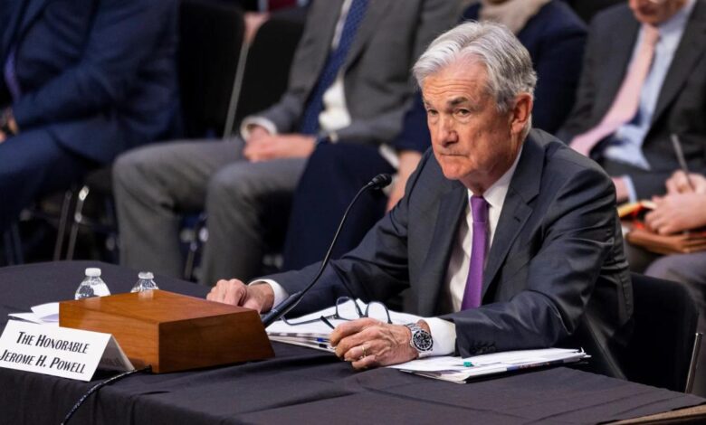 Federal reserve chief powell talks about possible changes in interest rates due to inflation