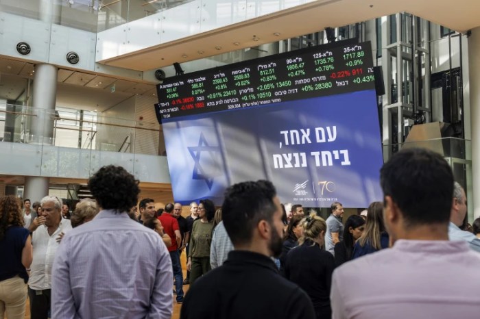 Israeli markets react to hamas attack stocks decline businesses close