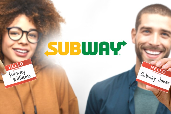 Change your name to subway and win free sandwiches for life