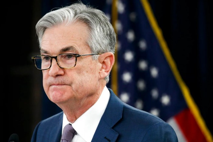 Federal reserve chief powell talks about possible changes in interest rates due to inflation